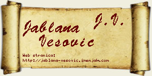 Jablana Vesović vizit kartica